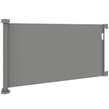 Ausziehbares Treppenschutzgitter für Haustiere, 0–136 cm, 87 cm hoch, Grau, 142 x 10 x 87 cm