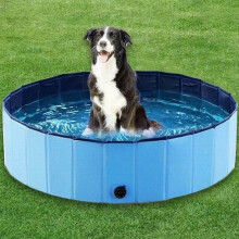 (1, 80) Foldable Cat Dog Pool Toy Play Water Bath Tub Dogs Cats Summer Cool Pet Cleaning Basin