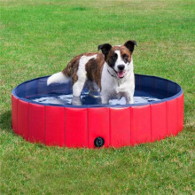 (2, 80) Foldable Cat Dog Pool Toy Play Water Bath Tub Dogs Cats Summer Cool Pet Cleaning Basin