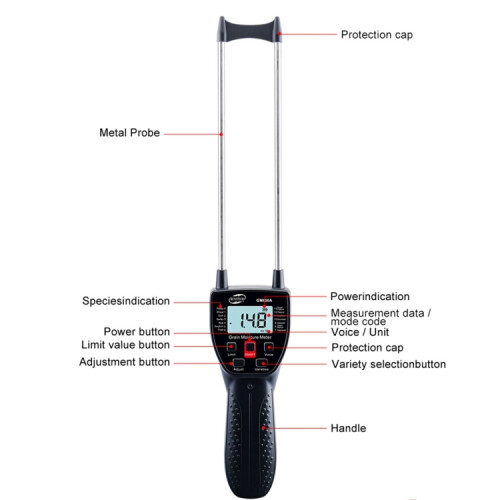 Benetech GM650A Getreidefeuchtemessgerät, ohne Batterien, 30 cm 2