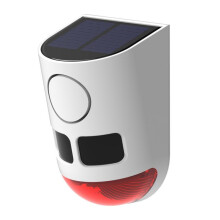N911B Geluids- en lichtwerend infraroodalarm op zonne-energie (dertien geluiden, wit) Cadeaus: Dertien Stemmen Wit
