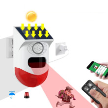 CT80WR Graffiti Wifi-alarm met infraroodsensor op zonne-energie en afstandsbediening, inclusief alarm voor het detecteren van mensen en het afschrikk