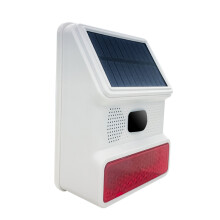 Pe-523 Solarbetriebener drahtloser akustischer und optischer Alarm (Weiß)