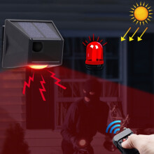 N911F 129 dB draadloze afstandsbediening, op zonne-energie, alarm met geluids- en lichtsignalen en bewegingsdetectie. Cadeau: N911F