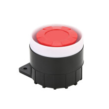 Two Bj-1K High-Decibel Active Siren, Dual-Tone Electronic Alarm, Wall-Mounted Anti-Theft Buzzer, Voltage Gifts: 12V (Red, White, Black). Gifts:12V