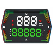 G21 Auto-HD-Display mit GPS-Tachometer, OBD-Display für Fahrzeuge, Head-up-Display mit Saugnapfhalterung (Schwarz) Geschenke:G21