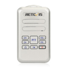 Retevis RT20 2W 400-470MHz 16-kanaals mini-FM-radio met tweeweg-intercom, Amerikaanse standaard (zilver) Cadeaus: RT20, Amerikaanse stekker