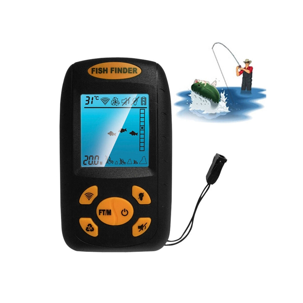 Portable Ultrasonic Fish Finder With Lcd Display Gifts:fish Finder Black 9072918080703