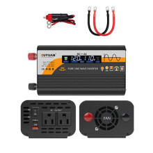 Inversor de potencia Xuyuan de onda sinusoidal pura de 12V/24V a 110V (estándar estadounidense), Especificaciones: 800W, Negro
