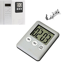 Timer da cucina digitale LCD ultrasottile con conto alla rovescia e sveglia magnetica (argento) Regalo:silvery