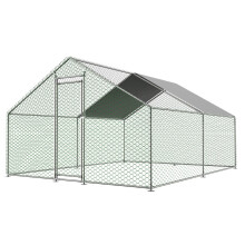 Hühnerauslauf 3x4x2m mit Sicherheitsverschluss und wasserdichter Abdeckung, Metall, für Kleintiere