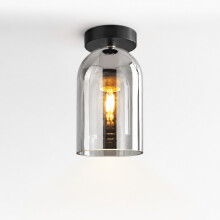 Lampada Da Soffitto Vintage Moderna E27 Plafoniera In Vetro Nero Per Soggiorno Corridoio
