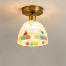 Plafoniera Vintage Lampadario Moderno Colorato E27 Lampade Da Soffitto In Vetro Per Corridoio Soggiorno