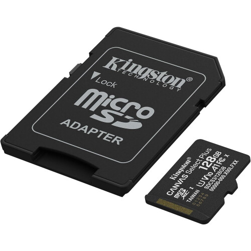 Kingston Kingston Canvas Select Plus MicroSD 128GB Gen3 C10 U1 A1 with Adapter 1