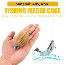 10pcs Fishing Cage Basket Fishing Cage Basket Feeder Portable Thrower Carp Fishing Feeder Basket Holder Iron 50g