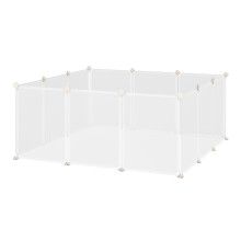 DIY-Spielgehege aus Draht mit 12 Elementen für Haustiere, Drahtgitter für den Innenbereich, weiß, 105 cm