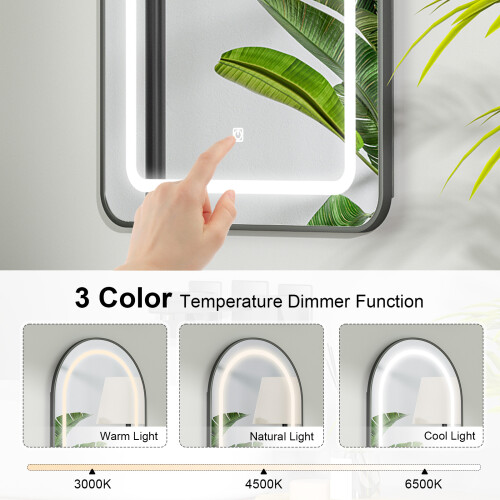 51x80 Bathroom Mirror Cabinet with Led Lights 2