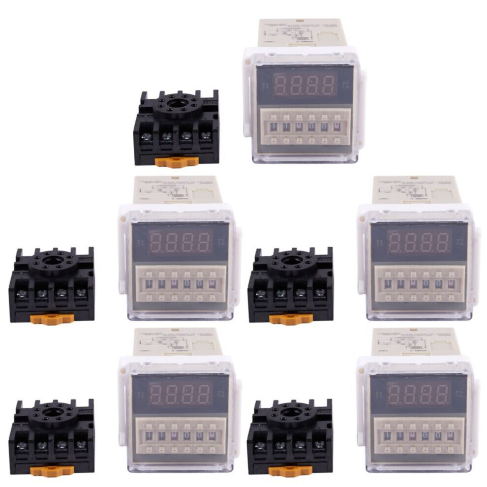 5X Ac 220V 5A Programmable Double Delay Relay Device Tool Dh48s-S 8419767061384