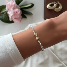 Triple Heart Charm Bracelet – Minimalist Beaded Design Adjustable Fit