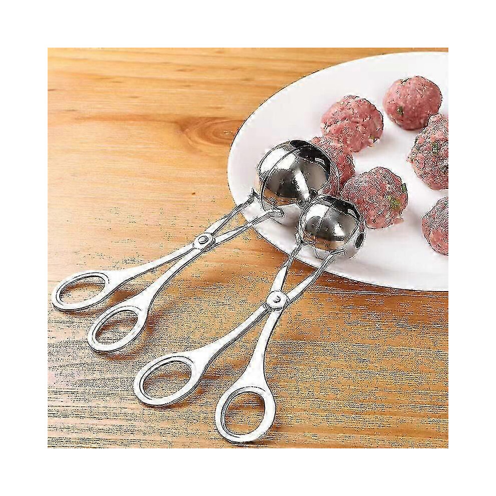 2Pcs(Large + Small)Stainless Steel Meatball Maker Clip Fish Ball Rice Ball Making Mold Form Tool Kitchen Accessories Gadgets Edition 0619 6913222352922