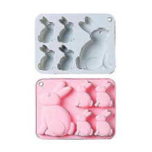 2pcs Easter Egg Rabbit Silicone Molds, 6-cavity Baking Mold Be Used For Making Chocolate ,cake Edition 0619