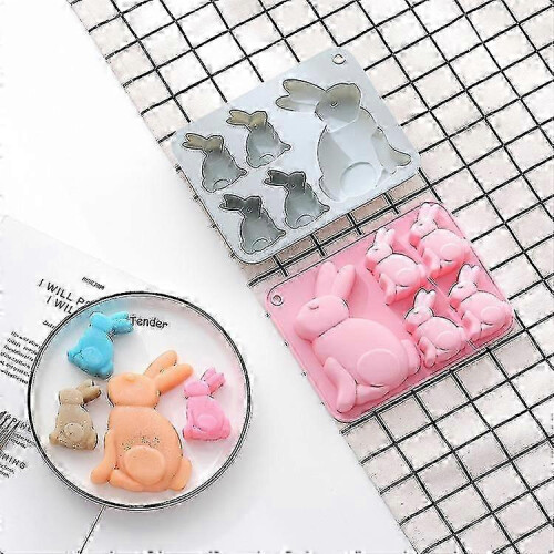 2pcs Easter Egg Rabbit Silicone Molds, 6-cavity Baking Mold Be Used For Making Chocolate ,cake Edition 0619 2