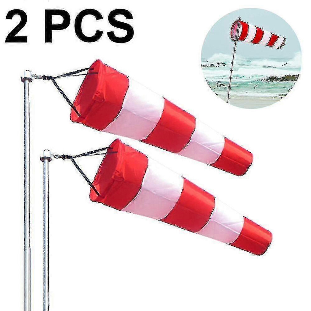 2 Pcs Weather Vane Outdoor Hanging Rip-Stop Wind Sock Rotating Windsock External Anemometer Package - Ja Edition 0619 Red/White 6913222354667