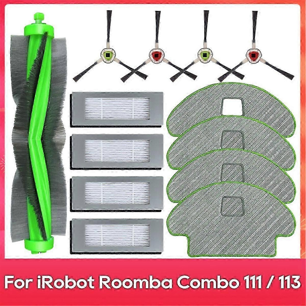 Compatible With Romba Combo / 113 / R113840 Main Side Brush Hepa Filter Mop Cloths Robot Vacuum Part Edition 0619 6913222355541