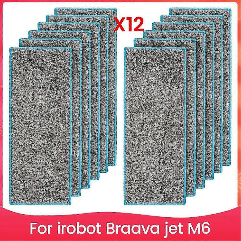 M6 Sweeping Robot Accessories: 12Pcs Replacement Wet Mop Cleaning Cloth Edition 0620 6913222360316