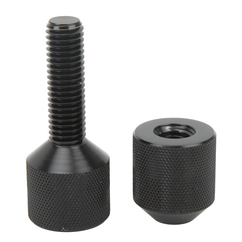 Black Aluminium 2 Hole Connector Pins Set