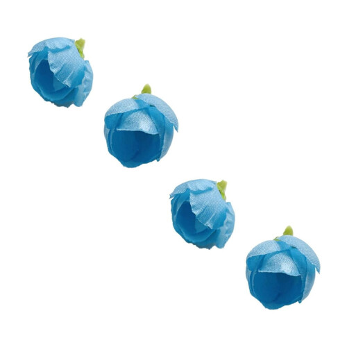 Blue Mini Artificial Rose Buds for Home and Wedding Decor