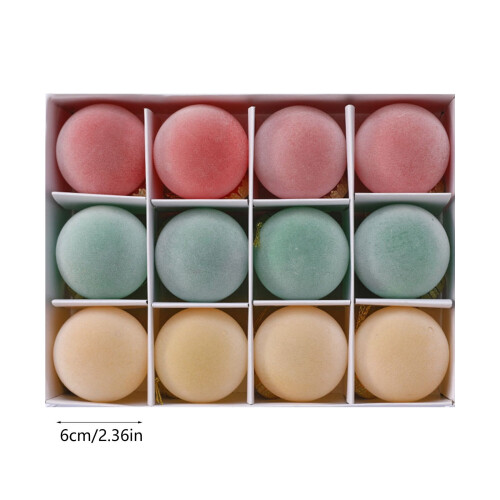 Samt-Weihnachtskugeln, blau-rosa, 6 cm (2,4 Zoll), 12 Stück 2