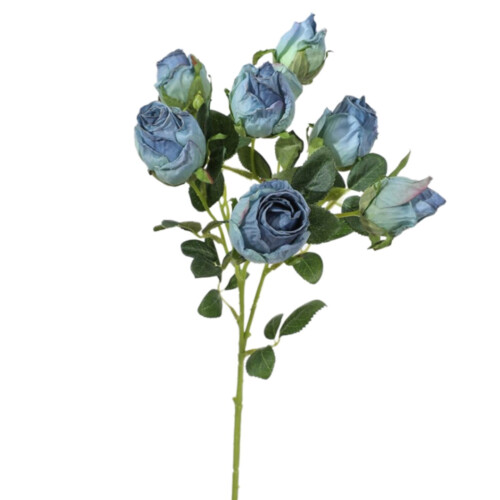 Xubond blue artificial vintage roses long stem 12 pcs 1