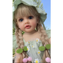 (Blonde hair, 55cm) 55 cm realistische Vollgummi-Rebornpuppe Betty