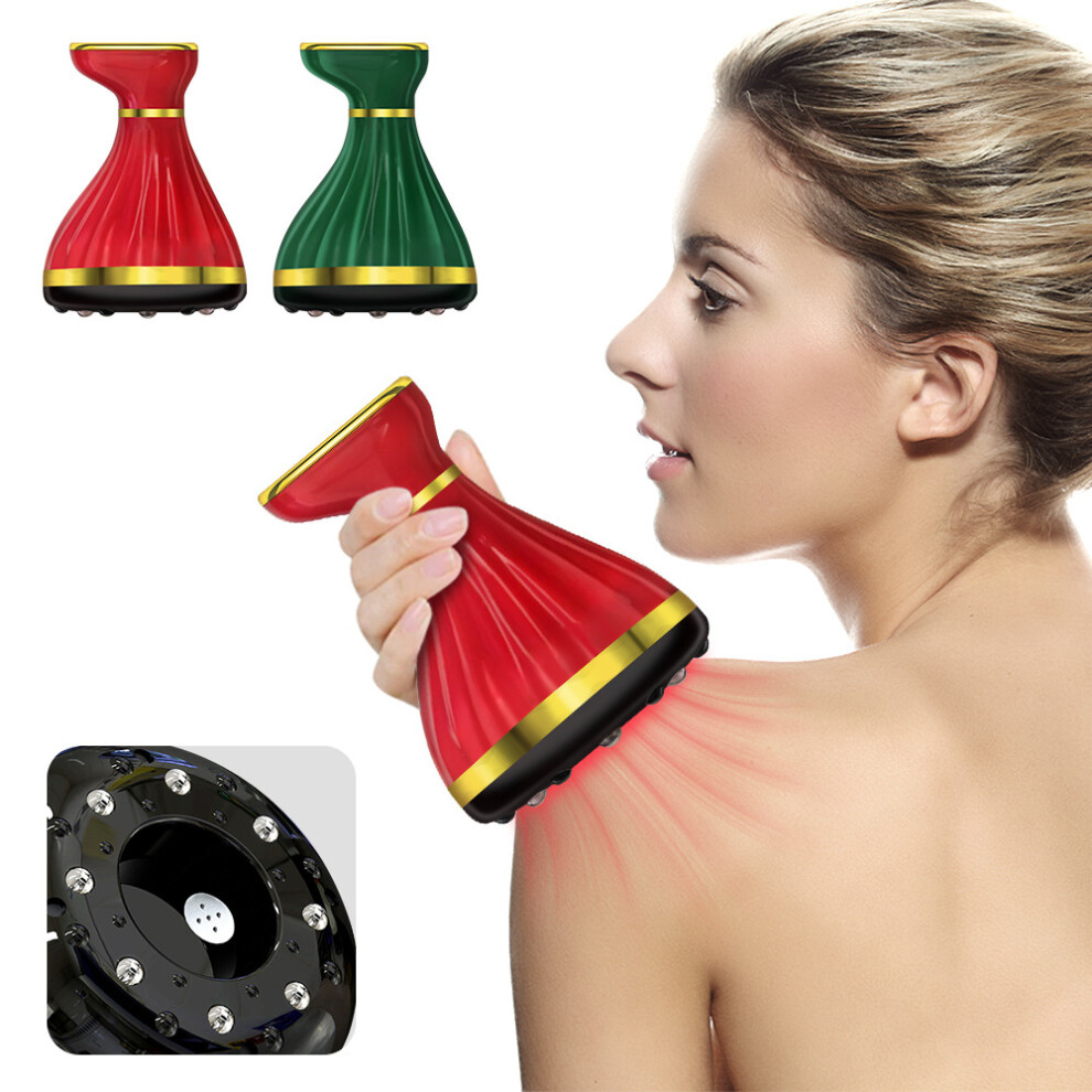 Stoyotu (Green) Home Electric Guasha Scraping Massage Cupping Body Massager Vacuum Cans Suction Cup Heating Anti-Cellulite Gua Sha Massager
