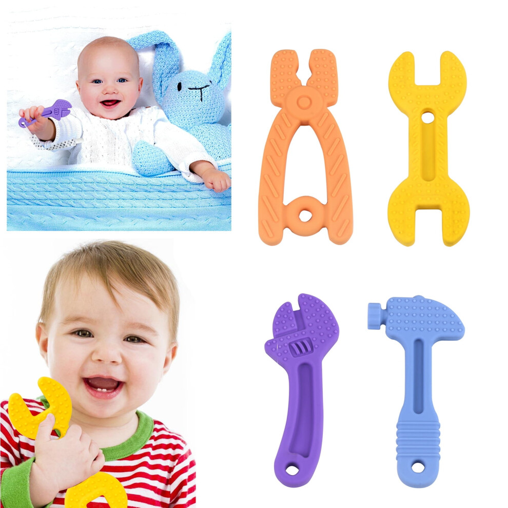 Baby chew toys shaped like hammer wrench pliers