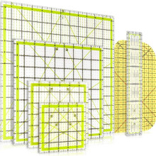 6-teiliges Set aus Quiltlineal, quadratischem Acryl-Quiltlineal, Stoffschneidelineal, transparentem Marker und Acryl-Bügellineal