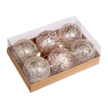 Boules de Noël Tahtuvzn, lot de 6 pendentifs pour décorations de fête, ornements de sapin de Noël en plastique, cadeaux de Noël