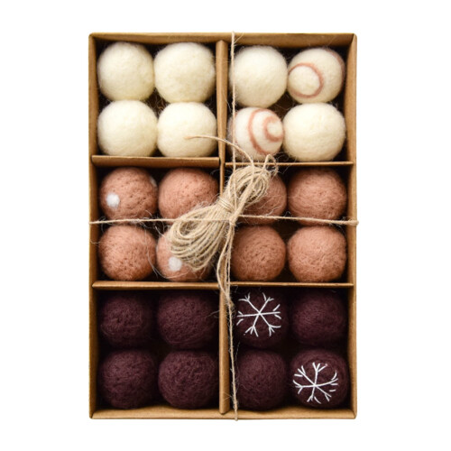 Tahtuvzn Julkulor Ull 24-pack Askfläktar Julgransprydnader, Julklappar