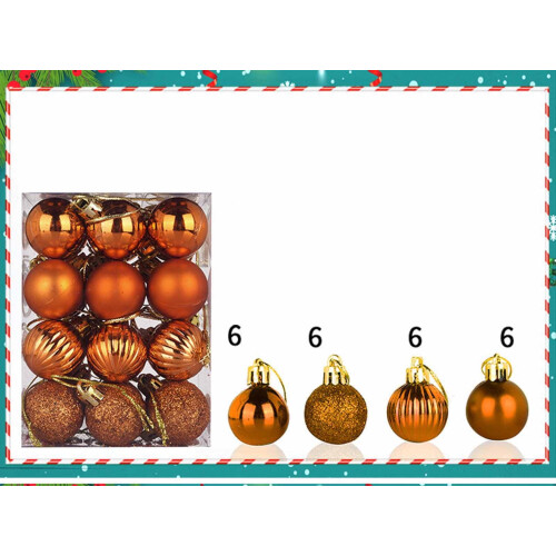 Christmas Ball Ornaments Coffee Brown 48PCS 1
