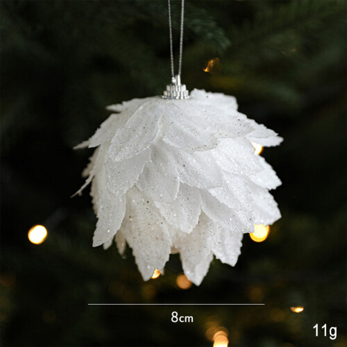Viflosae Foam Christmas Tree Ornaments White Black 12pcs 2