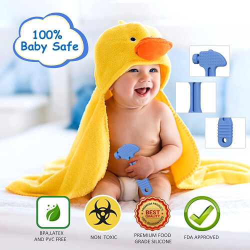 Baby teething toy with music and bite features 1