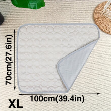 (Grey, XL) Alfombrilla de refrigeración Rectangular para perros y gatos, tela transpirable de malla inferior, No necesita agua, plegable y