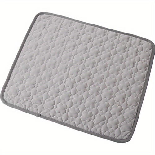 (Gray, M(62X50cm)) Cooling Pet Mattress Pad for Dogs & Cats - Ice Cooling Mat with Hexagonal Pattern, Durable Polyester, Rectangular Design
