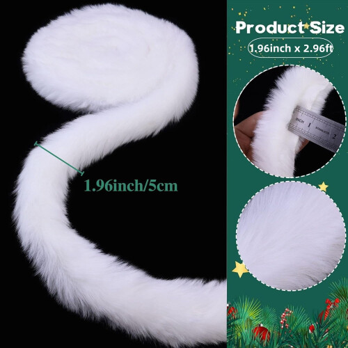 Faux Fur Fabric Roll Black 2 in x 7.92 ft 4 pcs 1