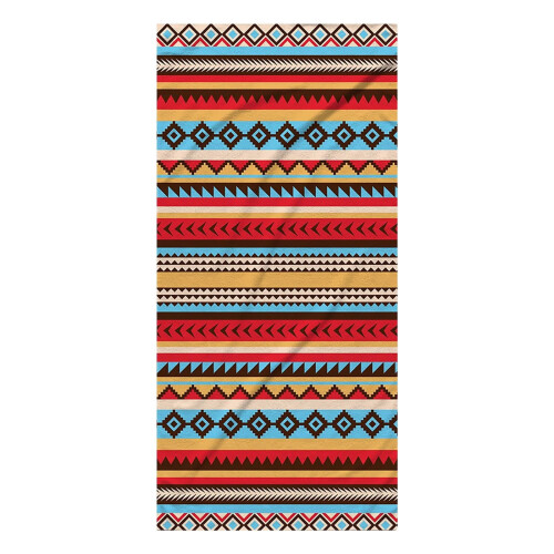 AURIGATE Πετσέτα Θαλάσσης Oversized 27x59in, Ριγέ Μπλε Μπόχο, Πολύ Μεγάλη Κουβέρτα Πετσέτας 1