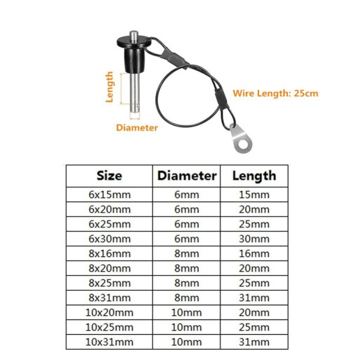 Stainless Steel Ball Locking Pin 6x20mm 1