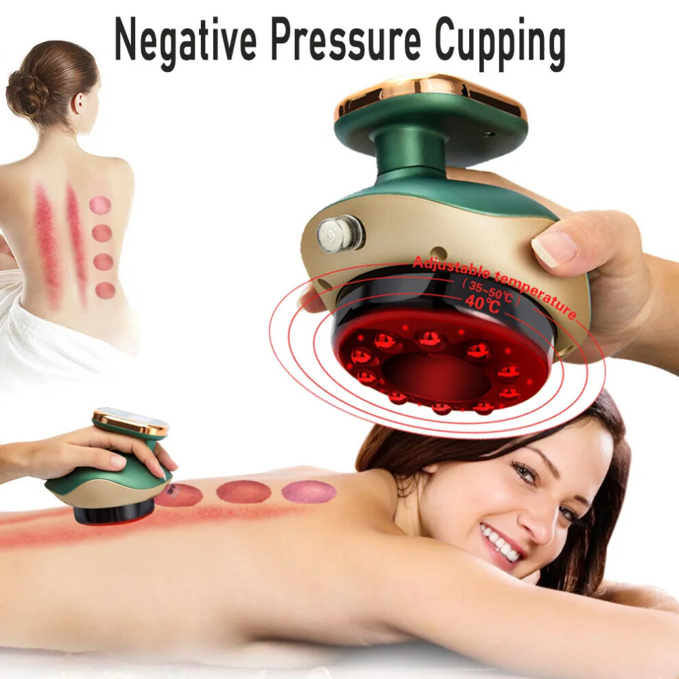 Stoyotu Electric Cupping Massage Display Guasha Scraping Body Massager Vacuum Cans Suction Cup Ir Heating Fat Burner Slimming