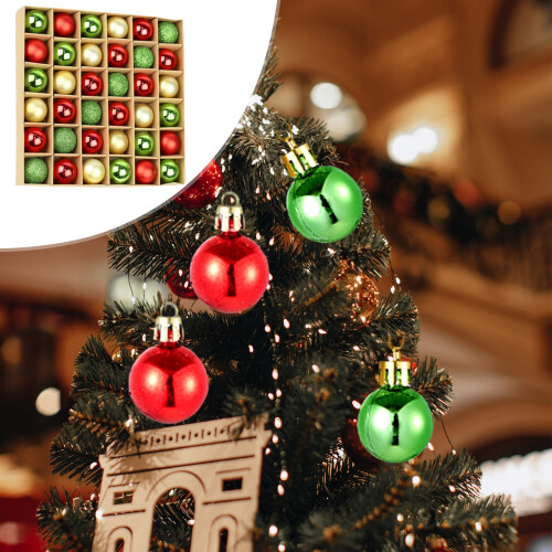 Mini kerstballen van mat plastic, onbreekbaar, 36 stuks 2