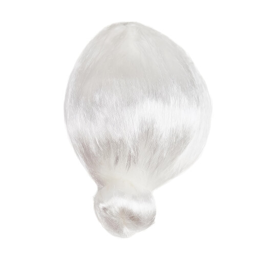 Accesorios para peluca de abuela Pelo blanco rizado con moño 2